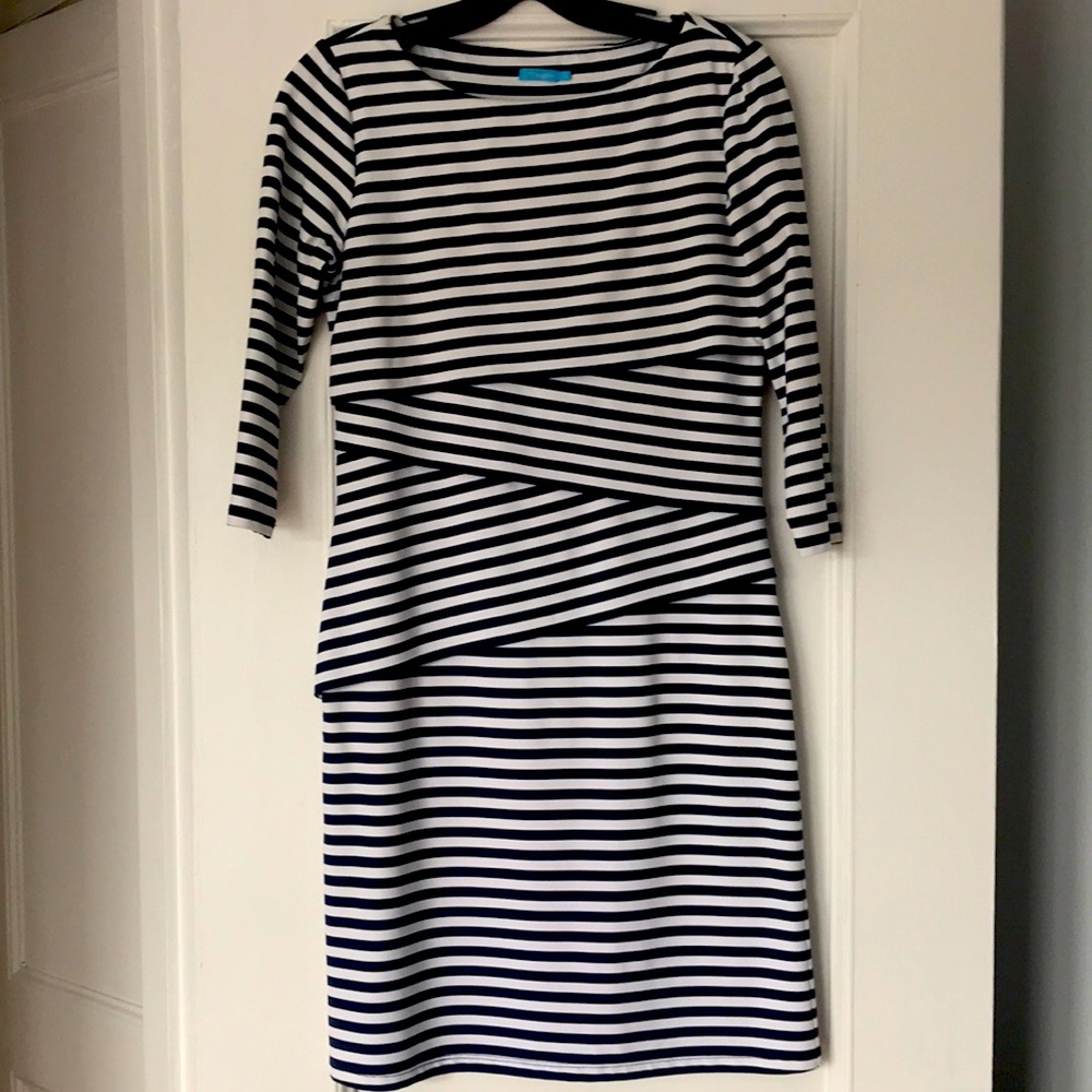 J. McLaughlin Nicola Striped Tiered Dress